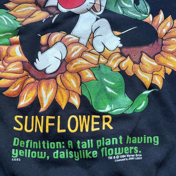 VTG 90's Sylvester Looney Tunes Crewneck Sweatshirt Childhood Nostalgia -Large - Picture 3 of 9